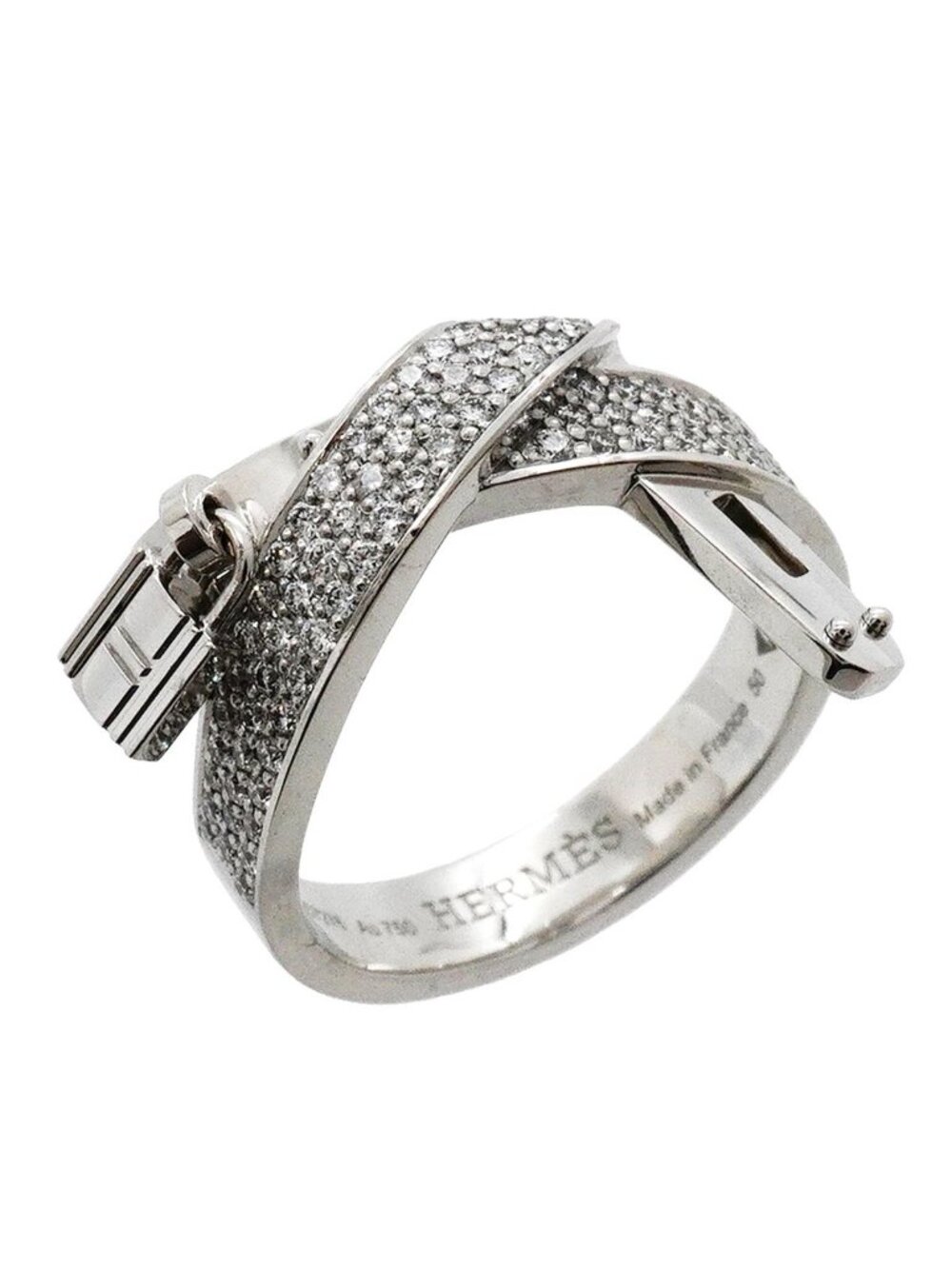 Hermes Ring Kelly Gavroche 18k White Gold Diamond